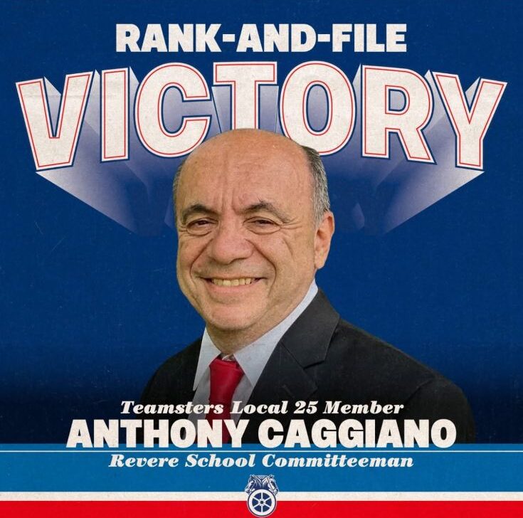 Congratulatory picture of Anthony Caggiano for being elected to Ward 3 Revere School Committee